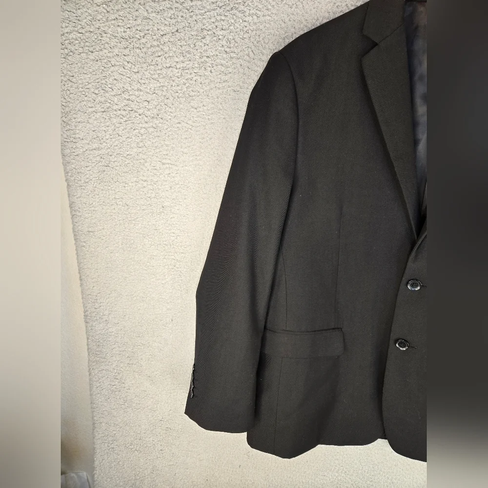 Braveman Mens Blazer Jacket Sz 42R Black 2 Button Front Out &  Inside Pockets